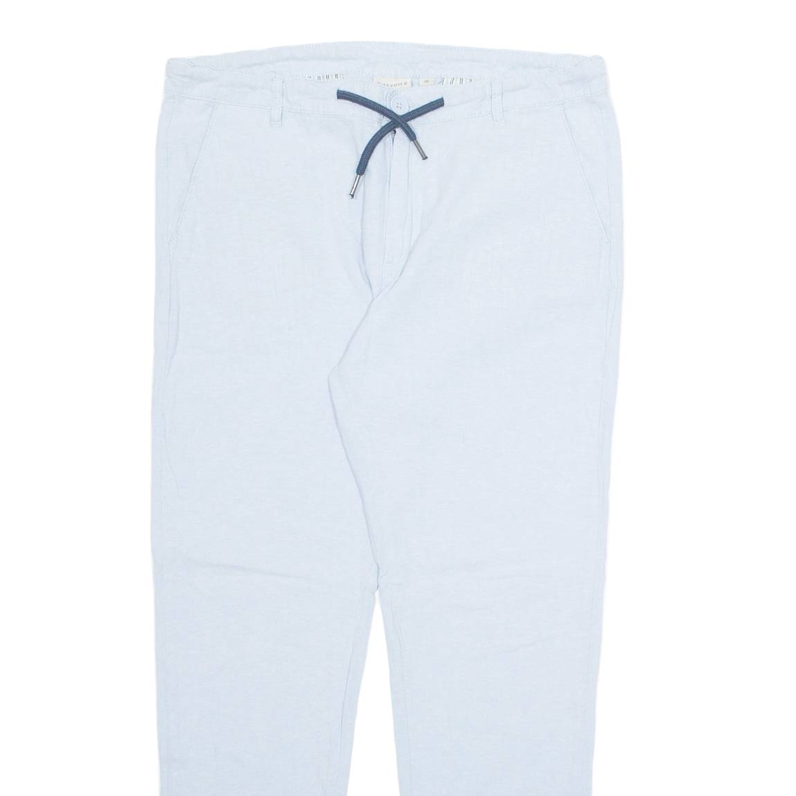 WATSONS Womens Trousers Blue Regular Tapered Linen W34 L29