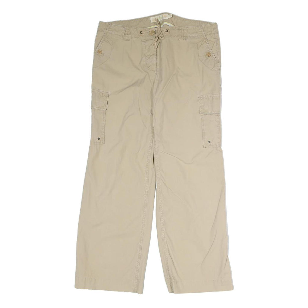 J. CREW Mens Cotton Blend Beige Cargo Regular Trousers W34 L29 Casual Zip