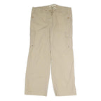J. CREW Mens Cotton Blend Beige Cargo Regular Trousers W34 L29 Casual Zip