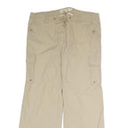 J. CREW Mens Cotton Blend Beige Cargo Regular Trousers W34 L29 Casual Zip