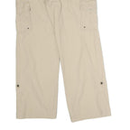 J. CREW Mens Cotton Blend Beige Cargo Regular Trousers W34 L29 Casual Zip