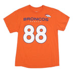 NFL Mens Orange Broncos Denver 88 Thomas Graphic T-Shirt M Short Sleeve Crew