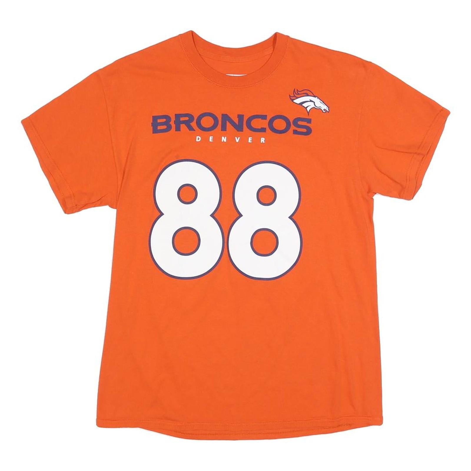 NFL Mens Orange Broncos Denver 88 Thomas Graphic T-Shirt M Short Sleeve Crew