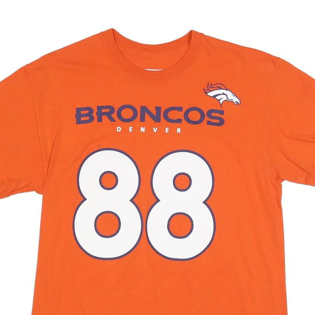 NFL Mens Orange Broncos Denver 88 Thomas Graphic T-Shirt M Short Sleeve Crew