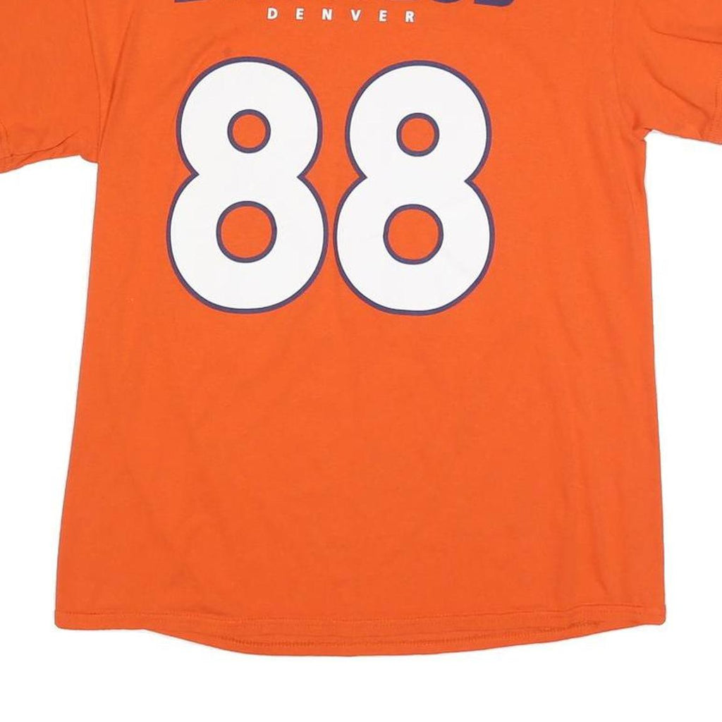 NFL Mens Orange Broncos Denver 88 Thomas Graphic T-Shirt M Short Sleeve Crew