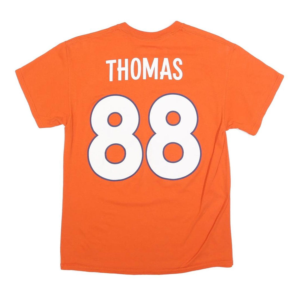 NFL Mens Orange Broncos Denver 88 Thomas Graphic T-Shirt M Short Sleeve Crew