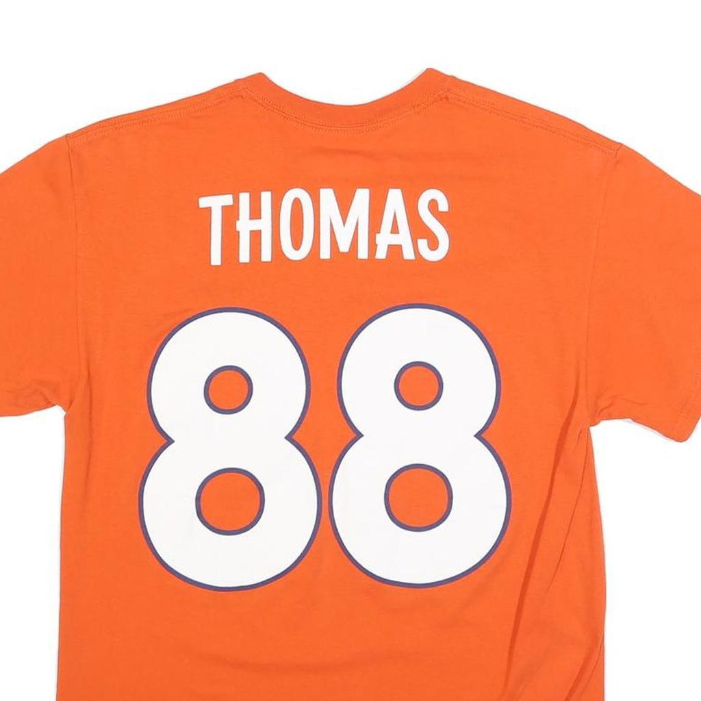 NFL Mens Orange Broncos Denver 88 Thomas Graphic T-Shirt M Short Sleeve Crew