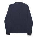 POLO RALPH LAUREN Mens Navy Blue Long Sleeve Plain S Cotton Blend Polo Shirt