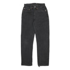 LEVI'S Womens Regular Black Denim Raw Hem W26 L30 Classic Fit Jeans