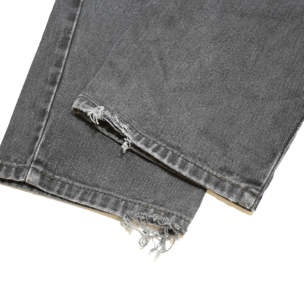 LEVI'S Womens Regular Black Denim Raw Hem W26 L30 Classic Fit Jeans