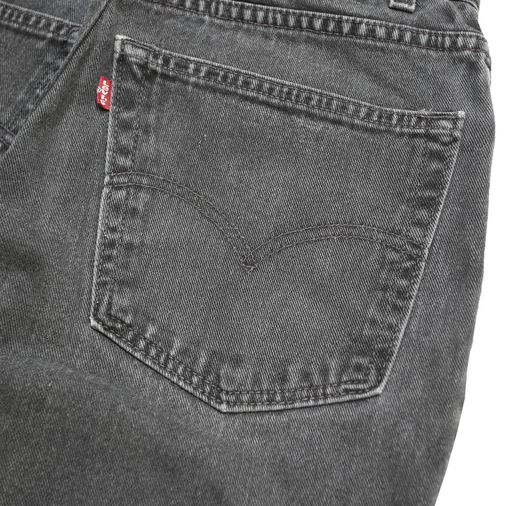 LEVI'S Womens Regular Black Denim Raw Hem W26 L30 Classic Fit Jeans