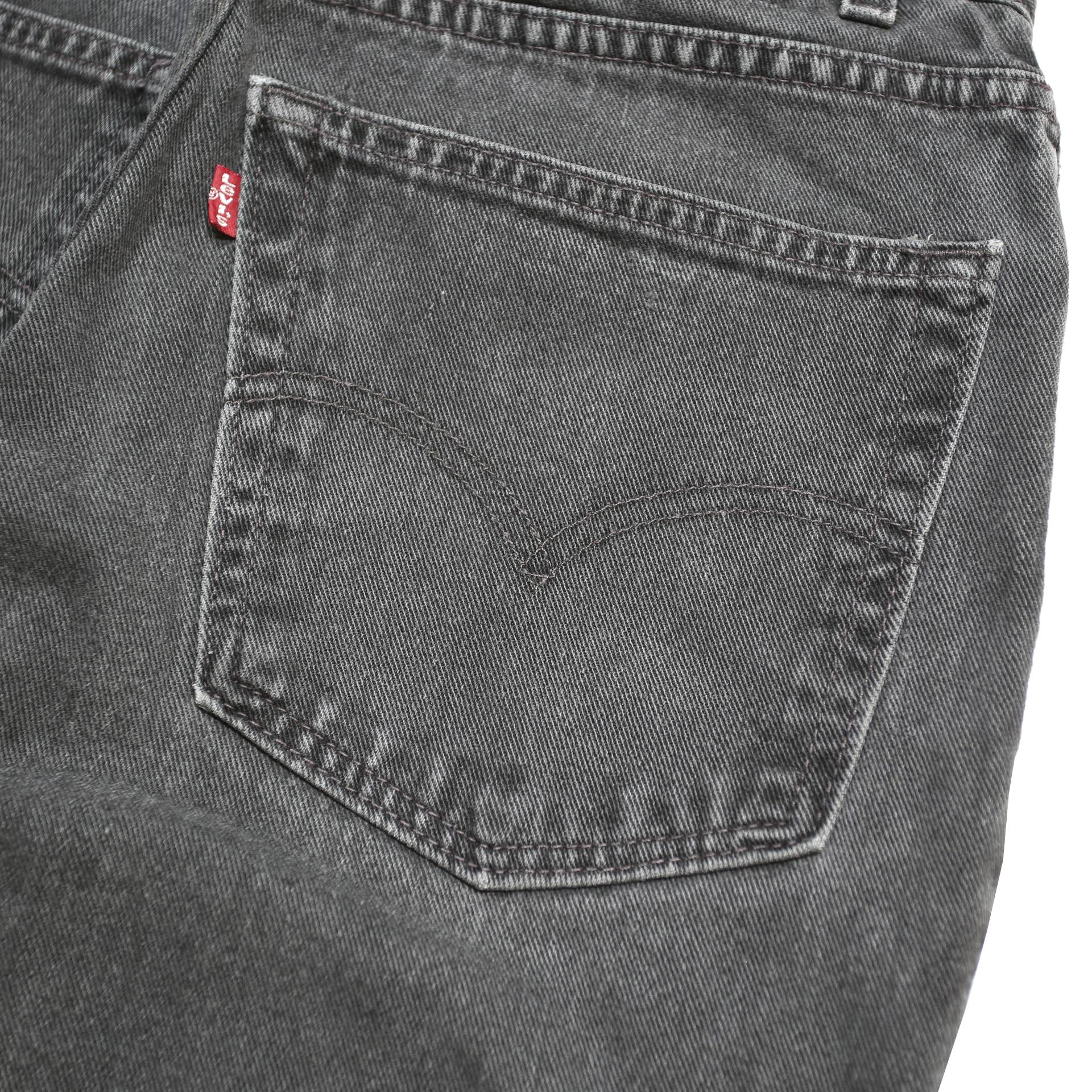 LEVI'S Womens Regular Black Denim Raw Hem W26 L30 Classic Fit Jeans
