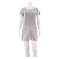 WHITE STUFF Womens Shift Dress White Striped Short Sleeve Knee Length UK 10