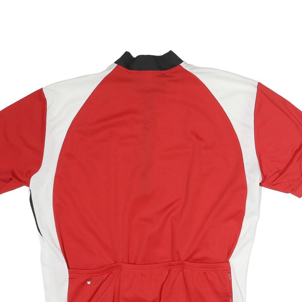 CANARI Mens Red & White T-Shirt 3XL Short Sleeve 1/4 Zip Cycling Jersey