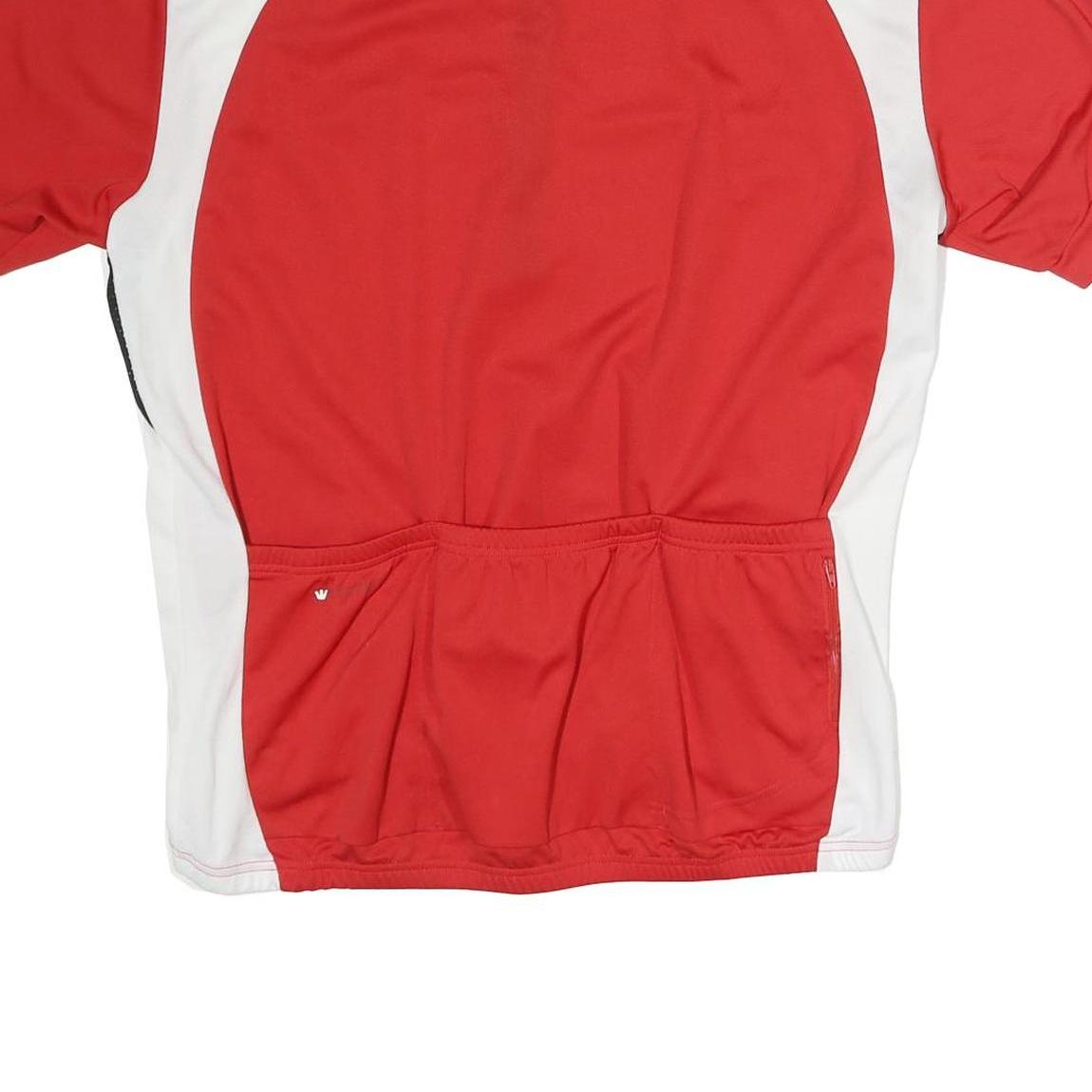 CANARI Mens Red & White T-Shirt 3XL Short Sleeve 1/4 Zip Cycling Jersey