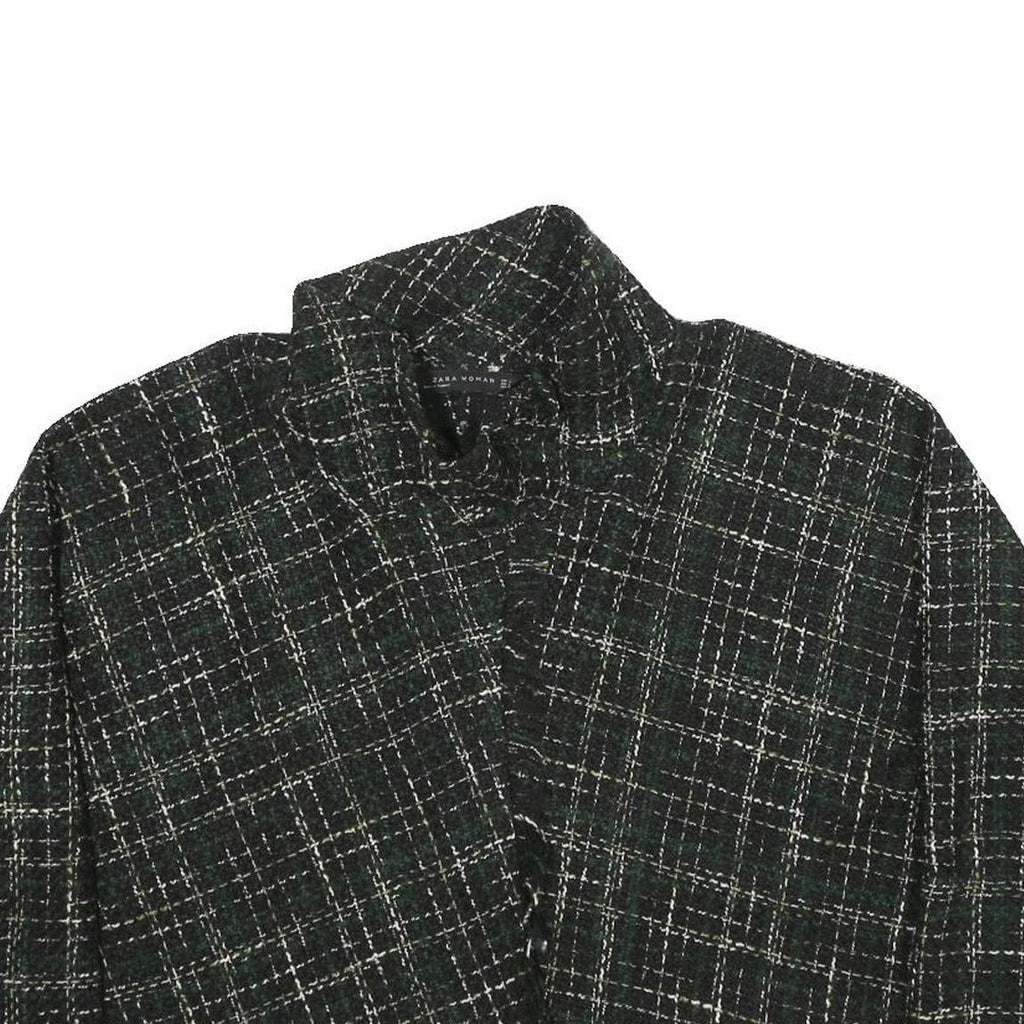 ZARA Womens Black & White Patterned Crew Neck Chunky Knit Jumper L Stylish Warm