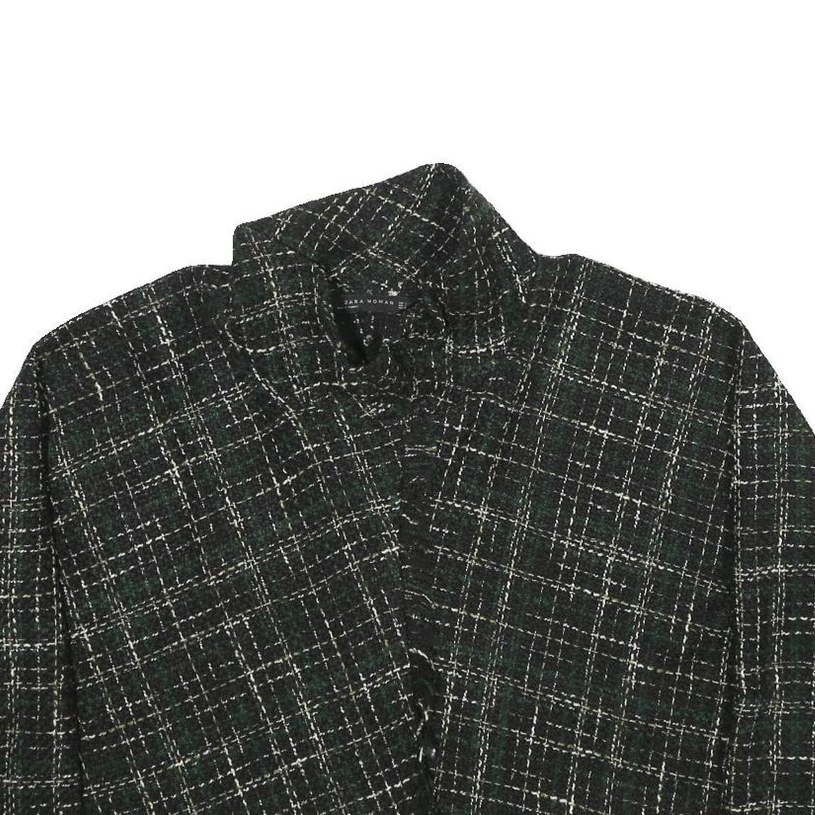 ZARA Womens Black & White Patterned Crew Neck Chunky Knit Jumper L Stylish Warm