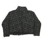 ZARA Womens Black & White Patterned Crew Neck Chunky Knit Jumper L Stylish Warm