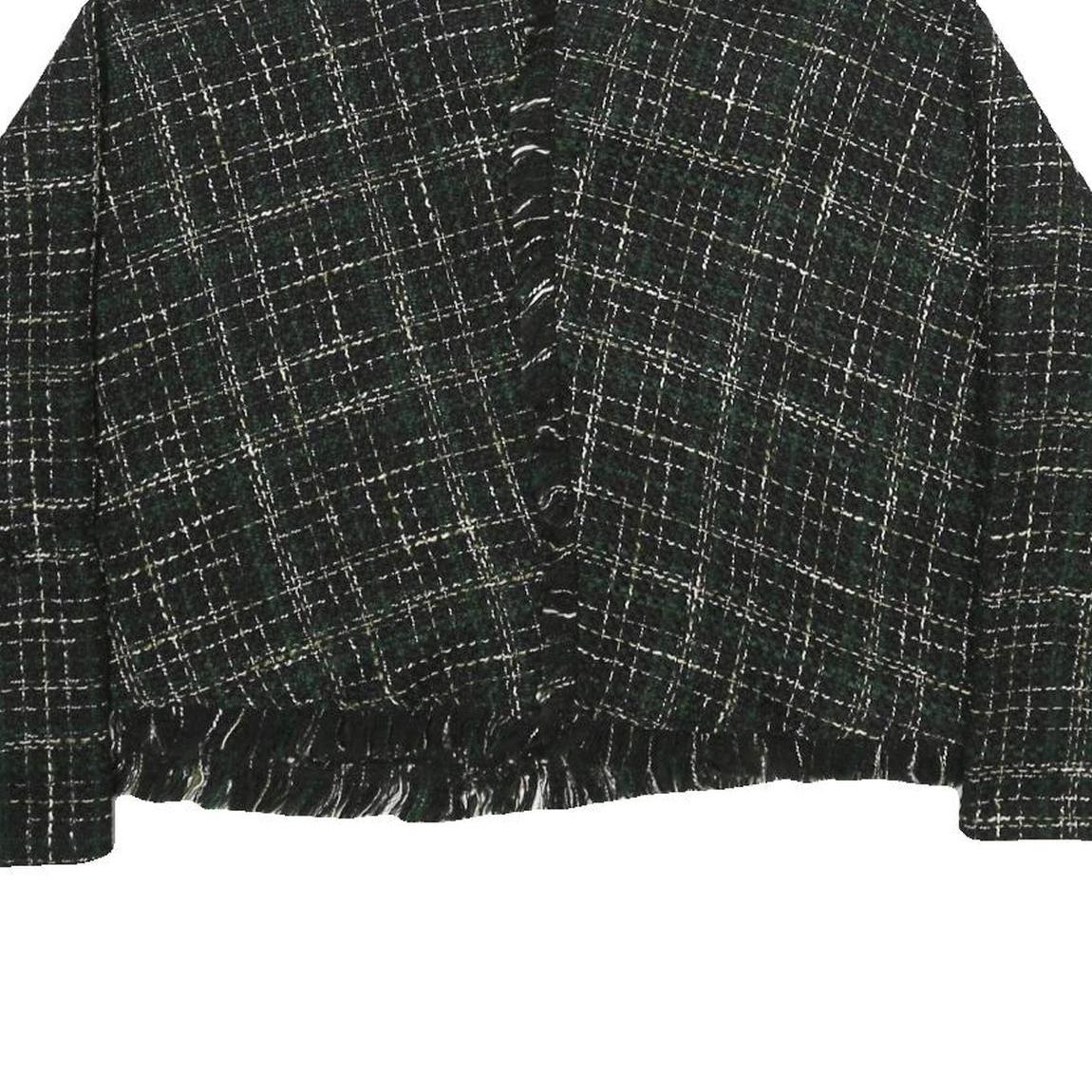 ZARA Womens Black & White Patterned Crew Neck Chunky Knit Jumper L Stylish Warm