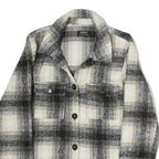 ONLY Mens Black & Cream Checked Jacket M Polyester Button Closure Classic Fit
