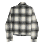 ONLY Mens Black & Cream Checked Jacket M Polyester Button Closure Classic Fit