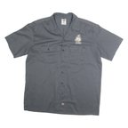 DICKIES Mens Grey Work Shirt XL Fort Bragg California Logo Cotton Blend Button
