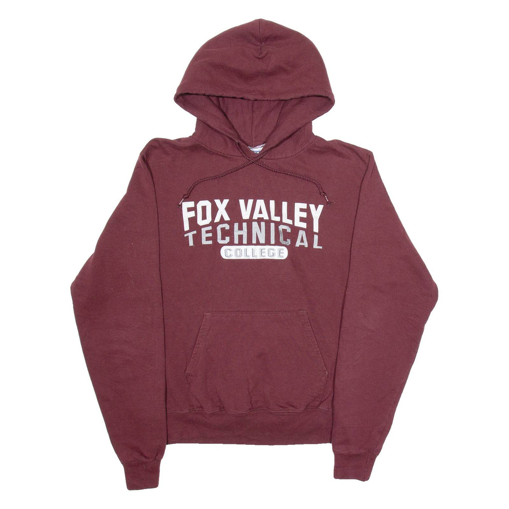 CHAMPION Fox Walley Techical College Mens Maroon Hoodie USA S