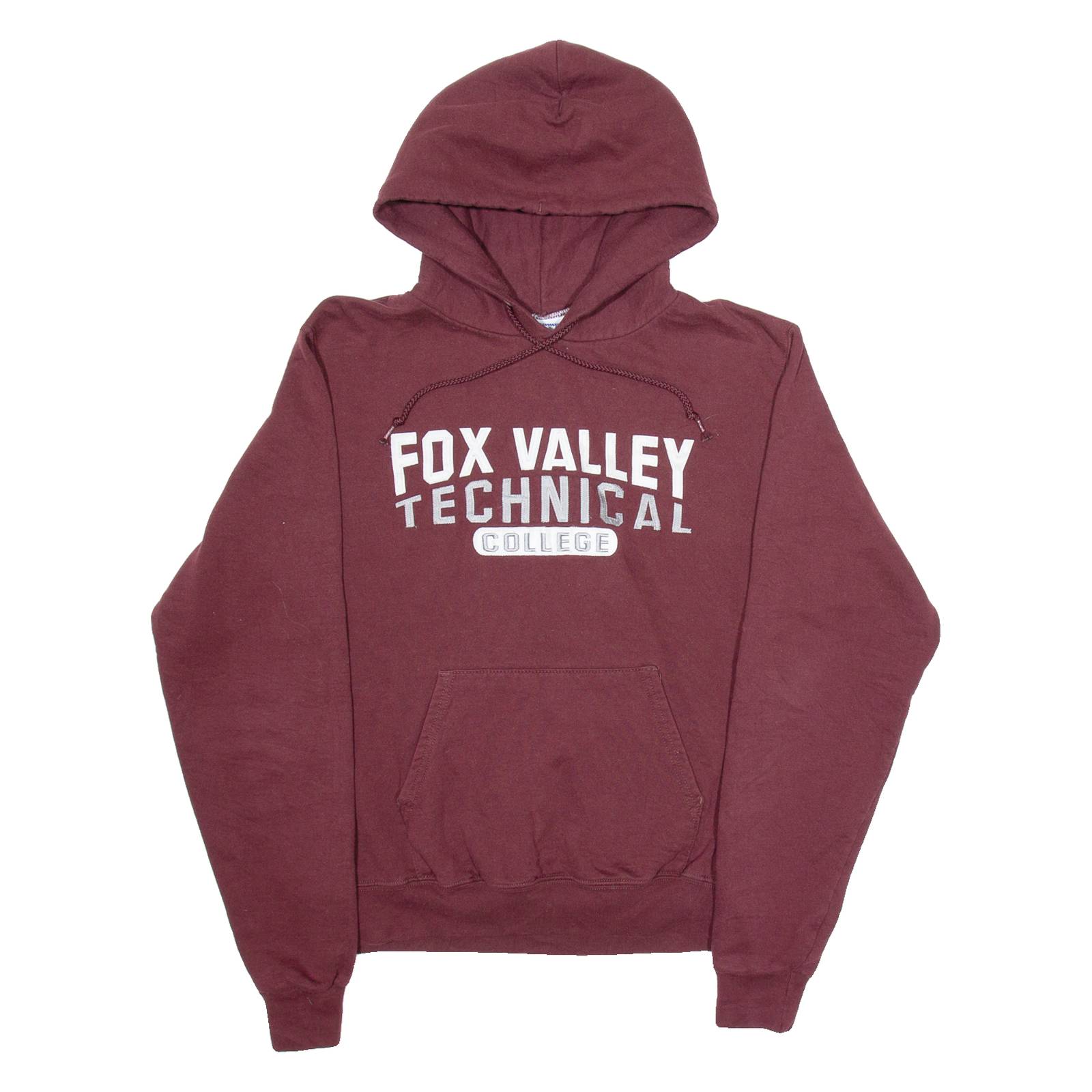 CHAMPION Fox Walley Techical College Mens Maroon Hoodie USA S