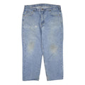 CARHARTT Mens Jeans Blue Regular Straight Denim Rinse W40 L27 Workwear Zip