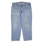 CARHARTT Mens Jeans Blue Regular Straight Denim Rinse W40 L27 Workwear Zip