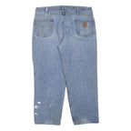 CARHARTT Mens Jeans Blue Regular Straight Denim Rinse W40 L27 Workwear Zip