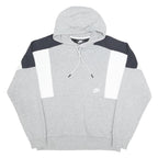 NIKE Womens Grey & White Colourblock Pullover Hoodie M Cotton Blend Sportswear