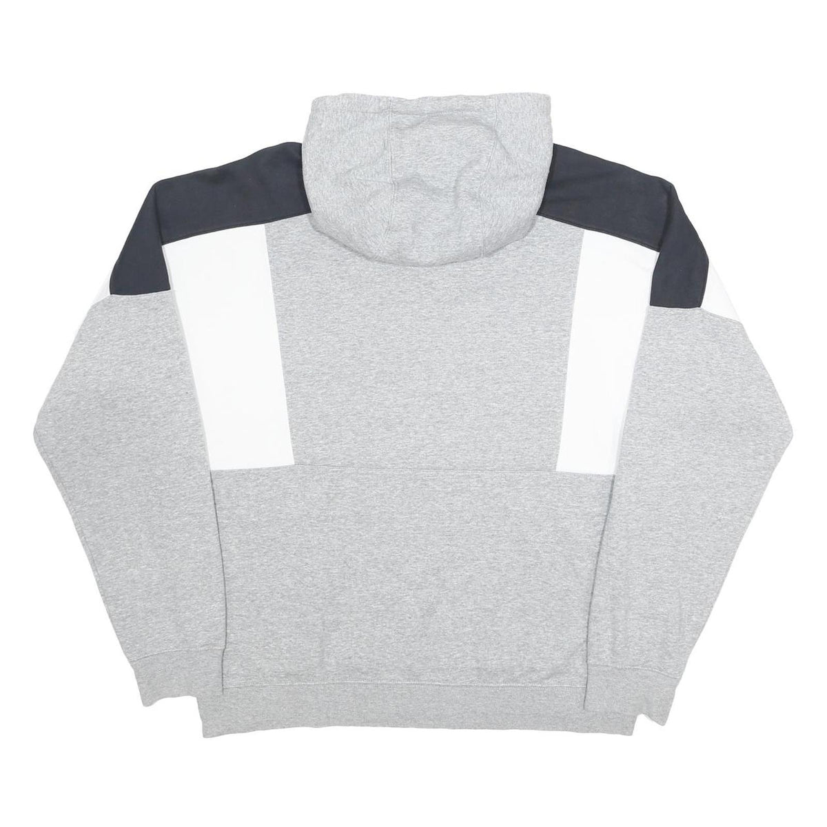 NIKE Womens Grey & White Colourblock Pullover Hoodie M Cotton Blend Sportswear