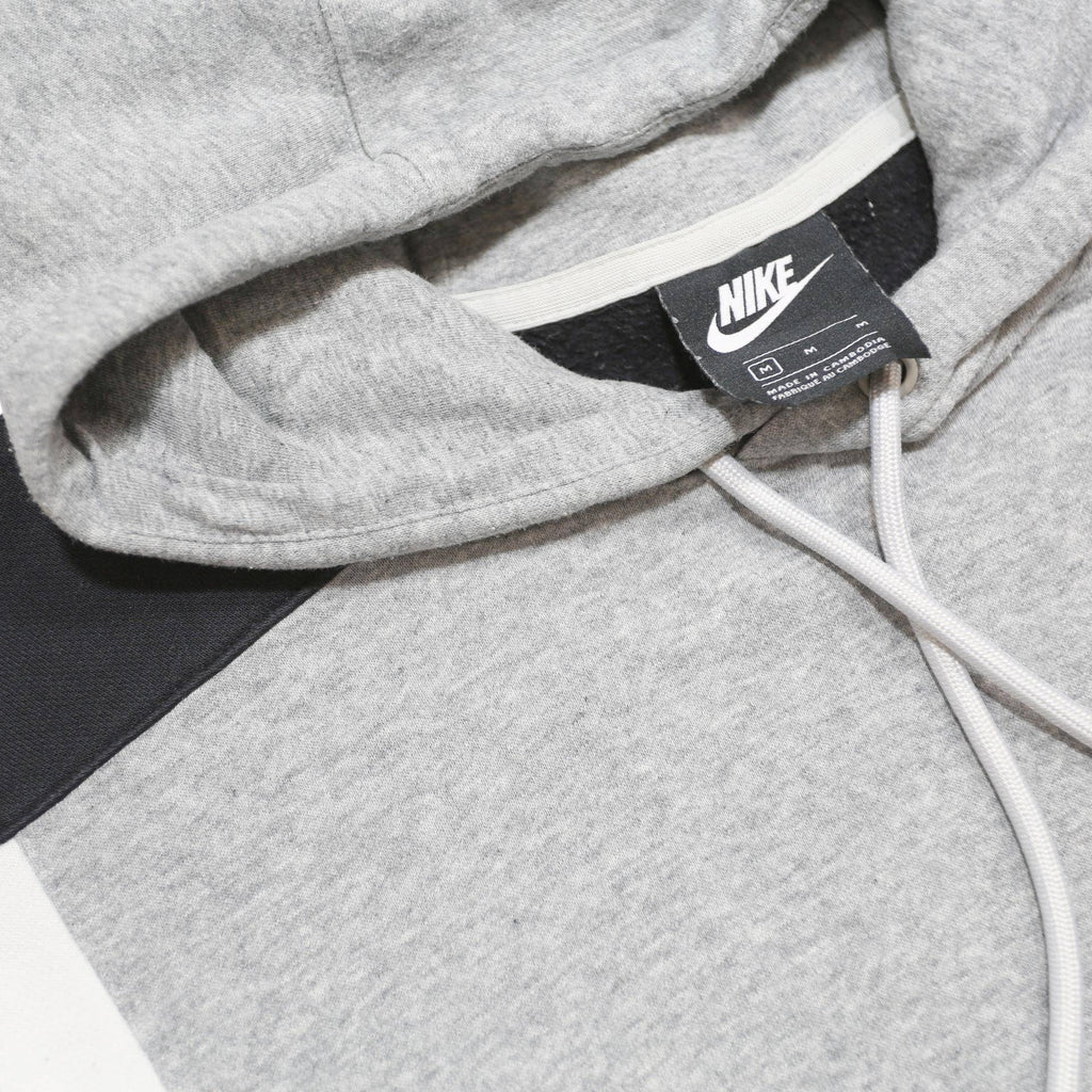NIKE Womens Grey & White Colourblock Pullover Hoodie M Cotton Blend Sportswear