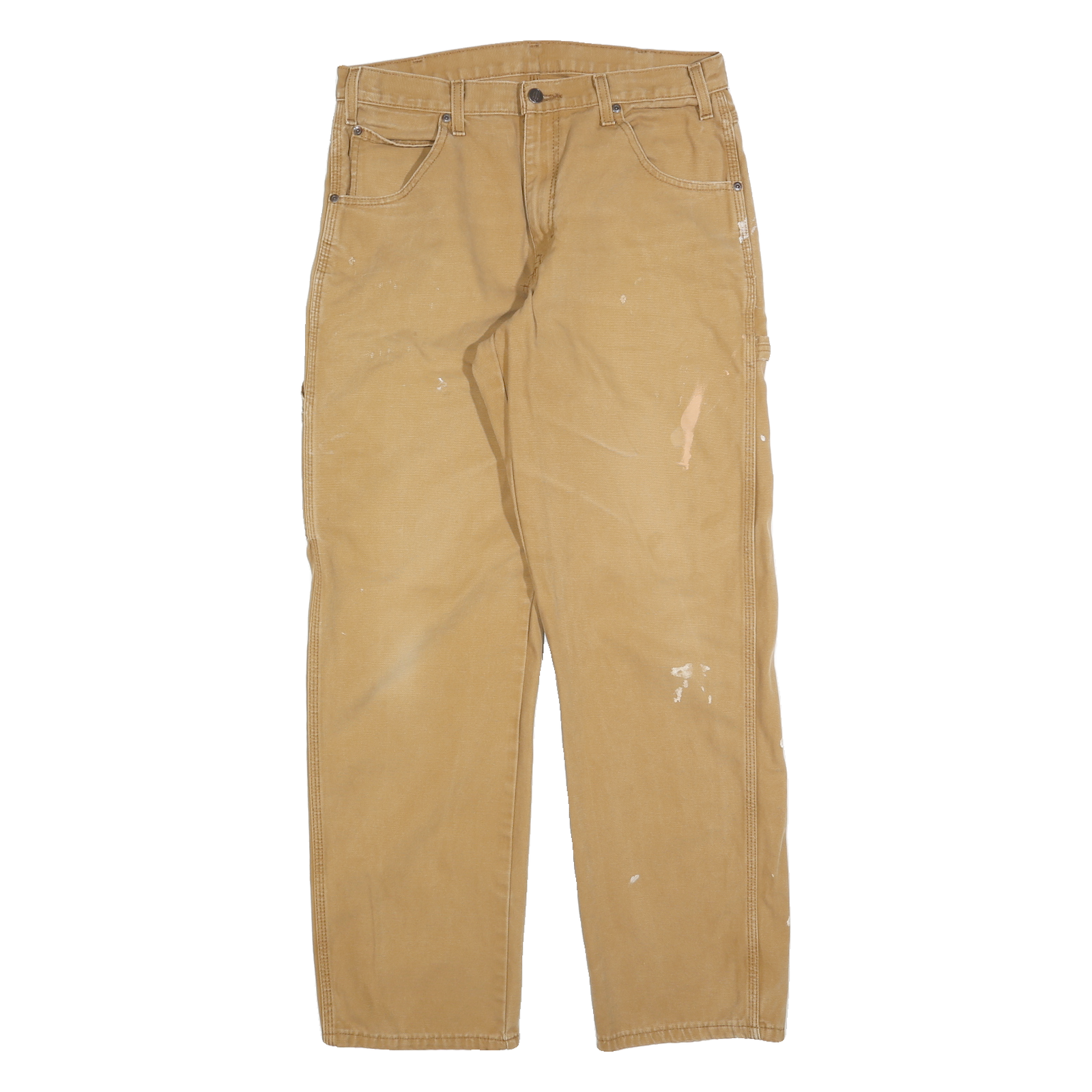 DICKIES Mens Jeans Beige Regular Straight Denim W32 L32 Workwear Utility