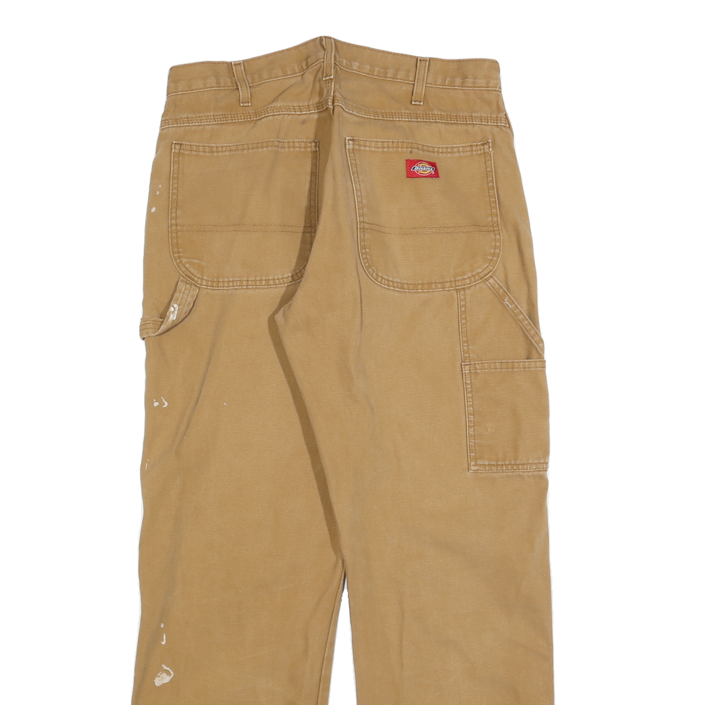 DICKIES Mens Jeans Beige Regular Straight Denim W32 L32 Workwear Utility