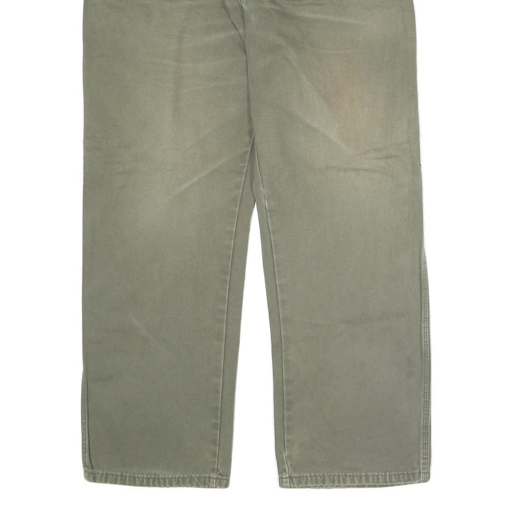 DICKIES Mens Regular Fit Jeans Olive Cotton Blend Zip W38 L30 Workwear
