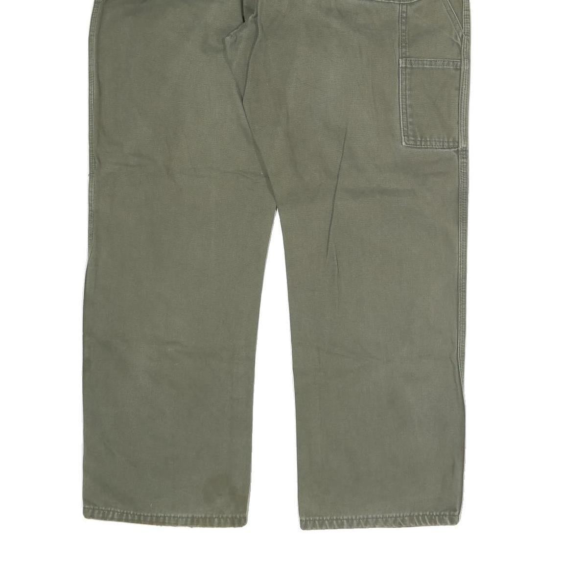 DICKIES Mens Regular Fit Jeans Olive Cotton Blend Zip W38 L30 Workwear