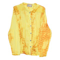 NEW FASHION Womens Yellow & Orange Printed Long Sleeve Round Neck Top L Button