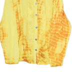 NEW FASHION Womens Yellow & Orange Printed Long Sleeve Round Neck Top L Button