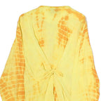 NEW FASHION Womens Yellow & Orange Printed Long Sleeve Round Neck Top L Button