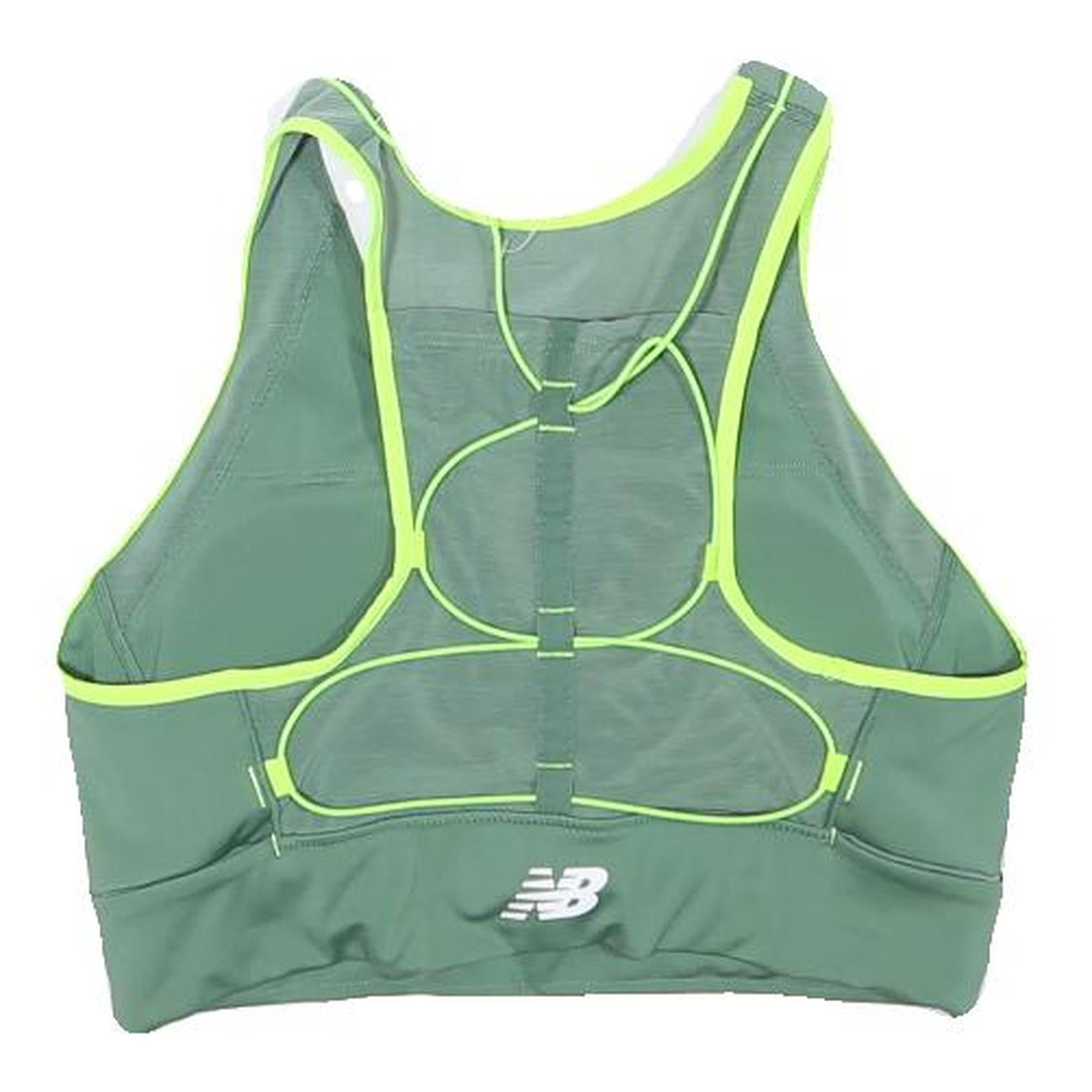 NEW BALANCE Womens Green Sports Top Sleeveless Round Neck XXS Reflective Trim