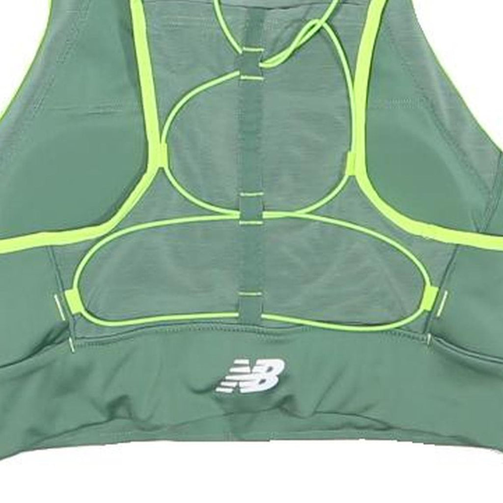 NEW BALANCE Womens Green Sports Top Sleeveless Round Neck XXS Reflective Trim
