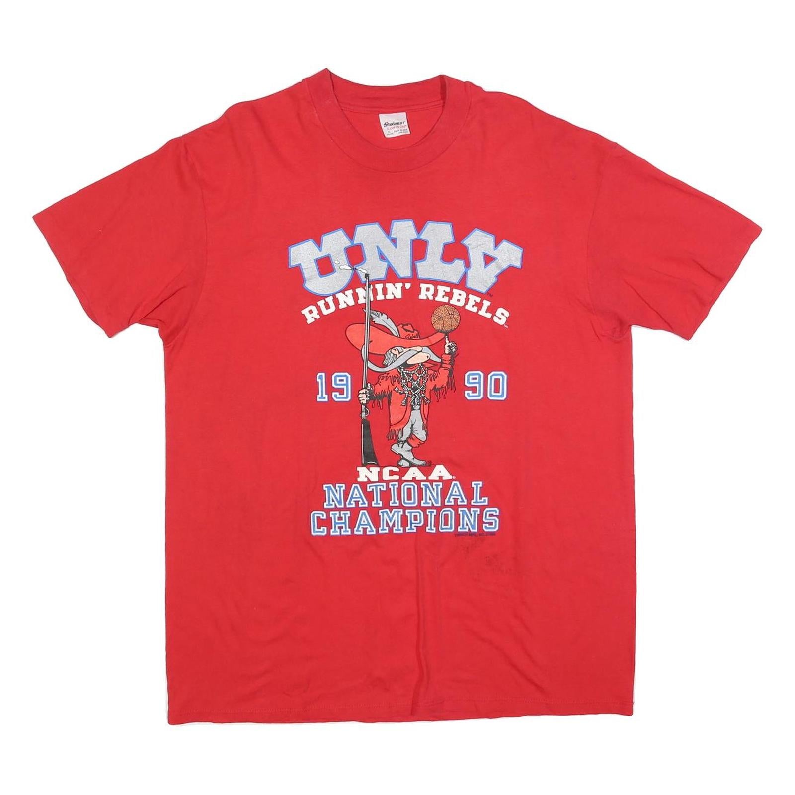 STEDMAN Mens Red UNLV Runnin Rebels 1990 NCAA National Champions Graphic T-Shirt