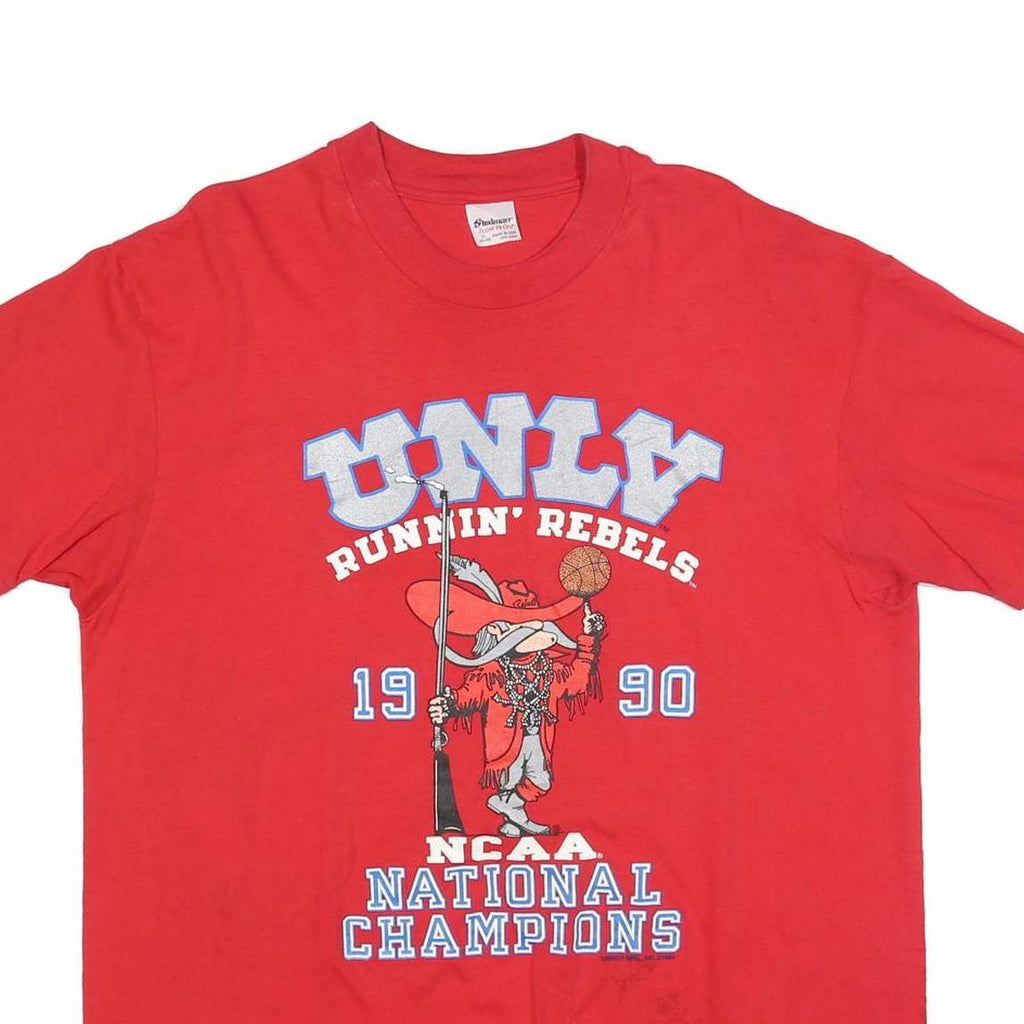STEDMAN Mens Red UNLV Runnin Rebels 1990 NCAA National Champions Graphic T-Shirt