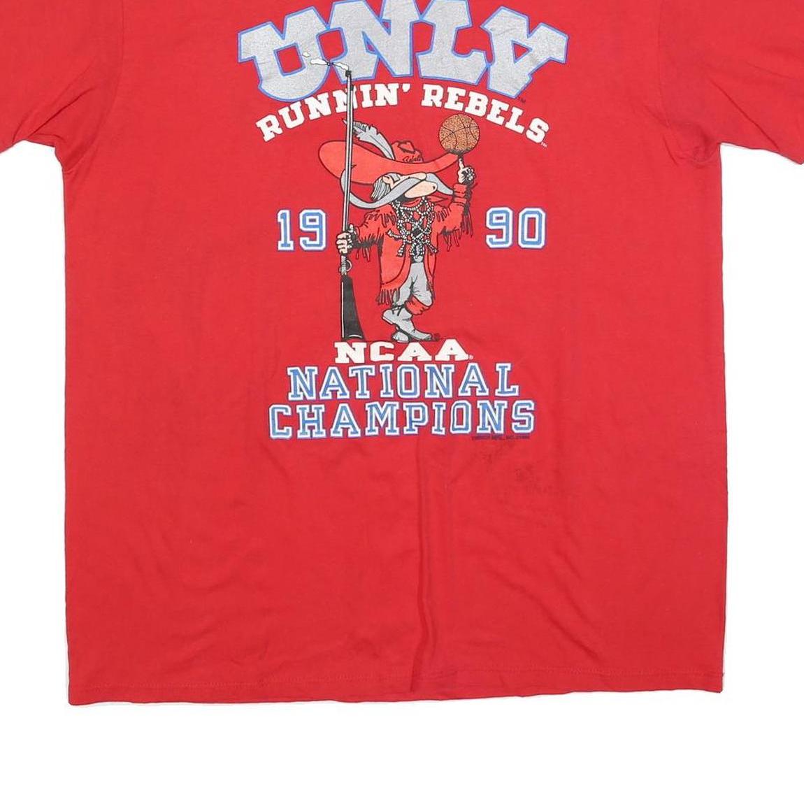 STEDMAN Mens Red UNLV Runnin Rebels 1990 NCAA National Champions Graphic T-Shirt