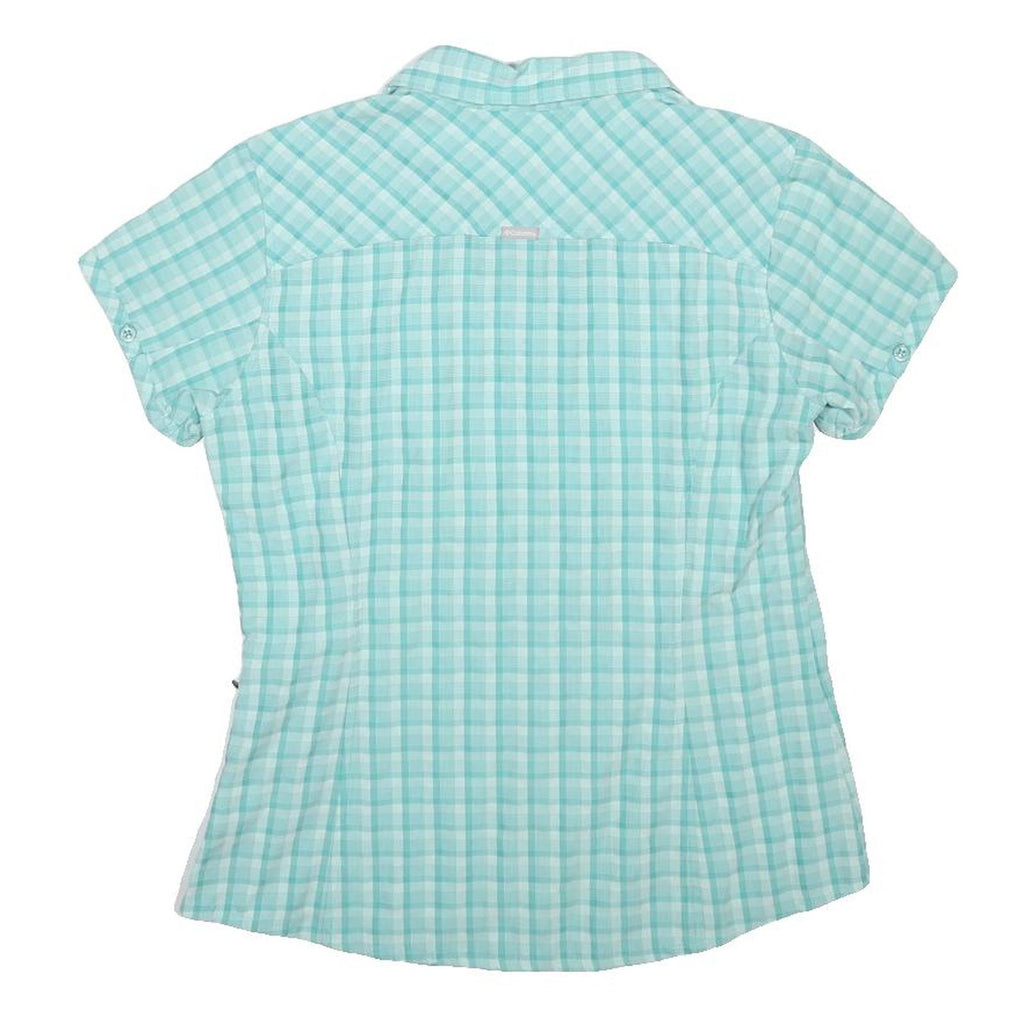COLUMBIA Womens Blue & White Check Shirt M Lightweight Summer Casual Outdoor