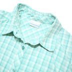 COLUMBIA Womens Blue & White Check Shirt M Lightweight Summer Casual Outdoor
