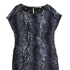 MINT VELVET Womens Shift Dress Grey Spotted Short Sleeve Midi UK 14