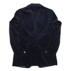 Mens Navy Blue Classic Jacket S Polyester Blend Plain Button Closure